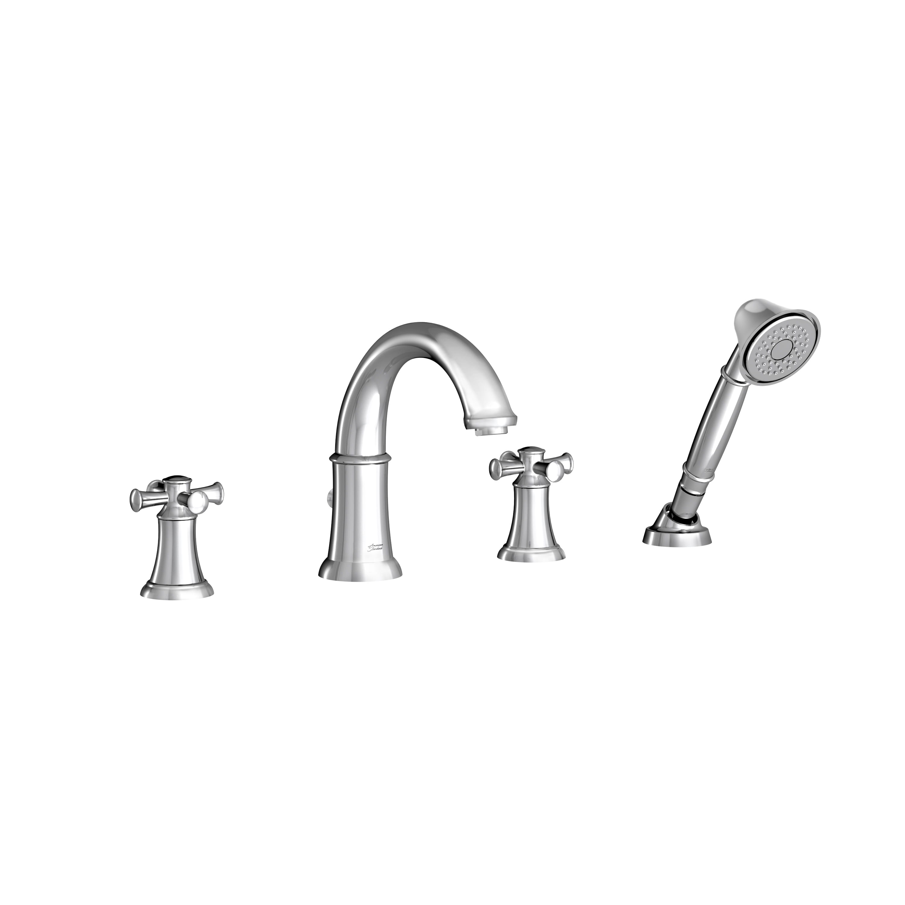 Portsmouth Bathtub Faucet with Personal Shower for Flash Rough in Valve with Cross Handles CHROME